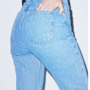 American Apparel High Waisted Frayed Mom Jean